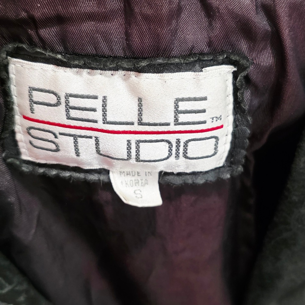 Vintage Pelle Studio Black Leather Paisley Jacket Blazer Womens Size Small 80's - Picture 6 of 10